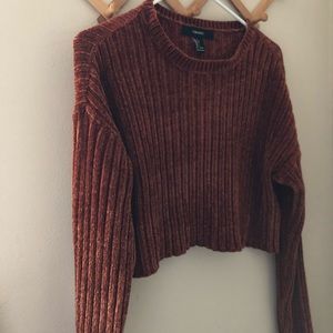 Chenille cropped sweater